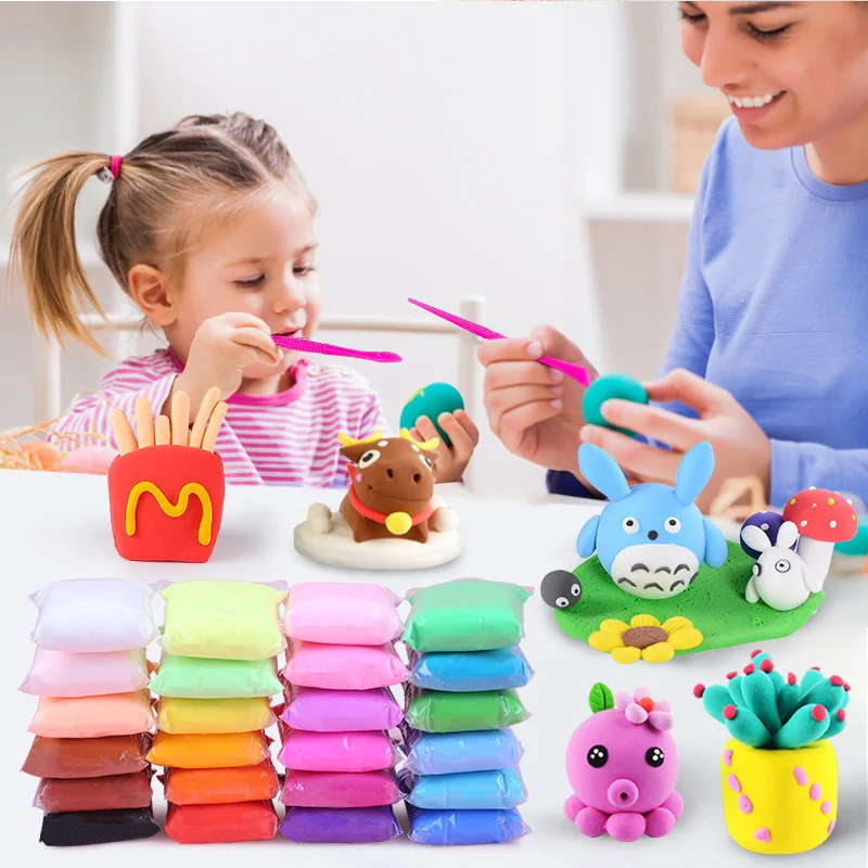 Factory Wholesale Educational Toys Air Dry Foam Clay Soft Modeling Clay Plasticine Mouldit Clay
