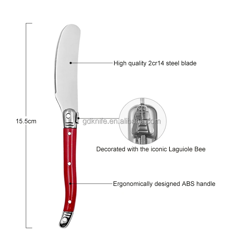 High quality cheap colorful handle stainless steel cheese butter knife