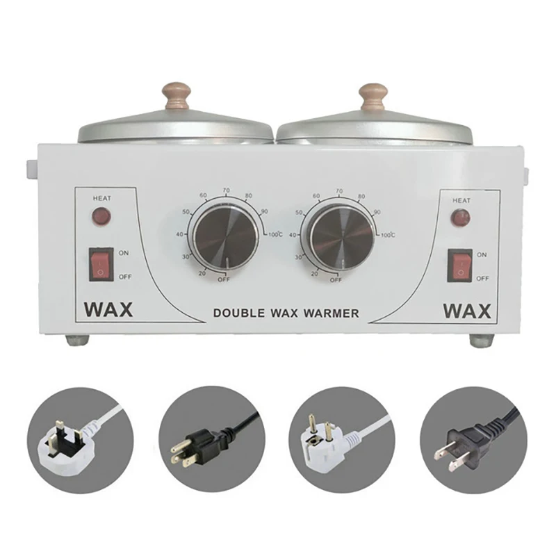 PUSISON Wholesale Large Depilatory Wax Heater Electric Hair Removal Melter Hard Wax Heater Warmer Double Pot Wax Heater 1000ml