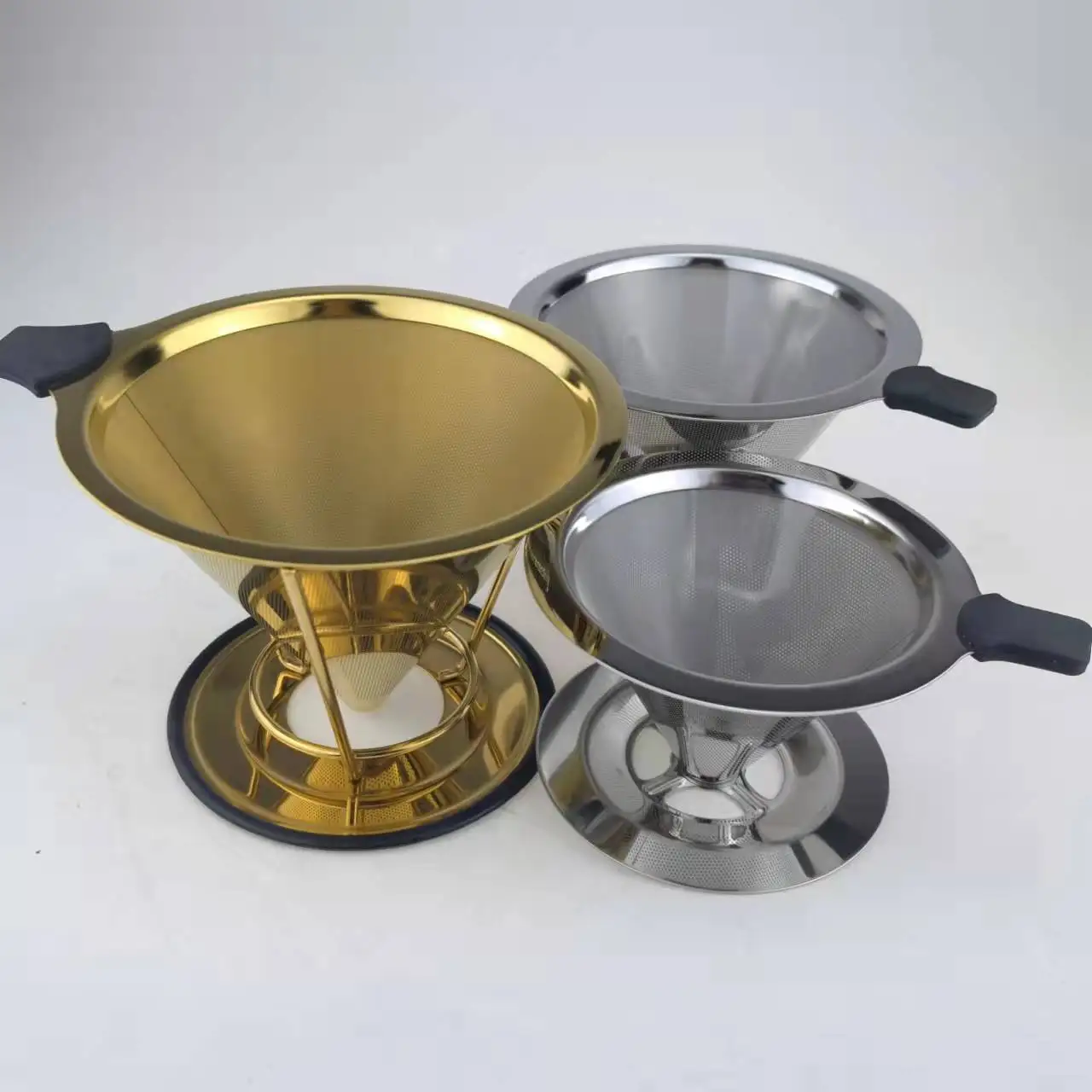 Food grade 304 316 stainless steel/brass High Quality Stainless Steel Coffee Filter  Dripper