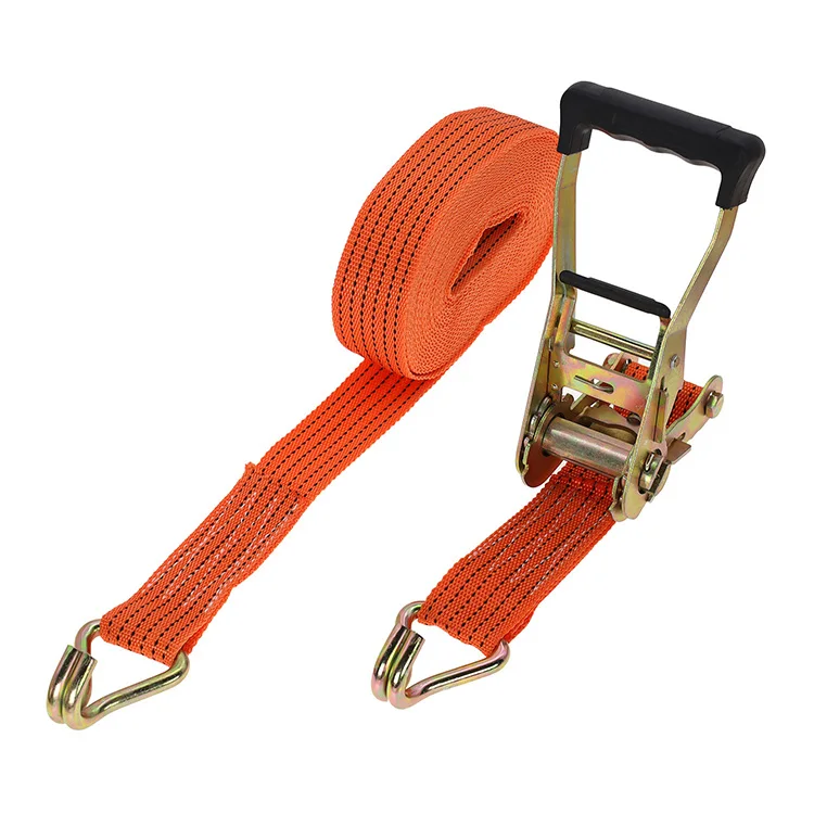 Manufacturers Custom 4 inch Heavy Duty Ratchet Tie Down Straps with Flat Hook for Truck Cargo Control Load Strap