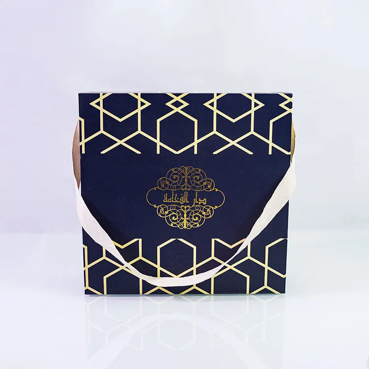 Flat Pack Folding Cardboard Paper Eid Package Box Ribbon Closures Book Shaped Foldable Mystery Gift Magnet Packaging Box For Eid
