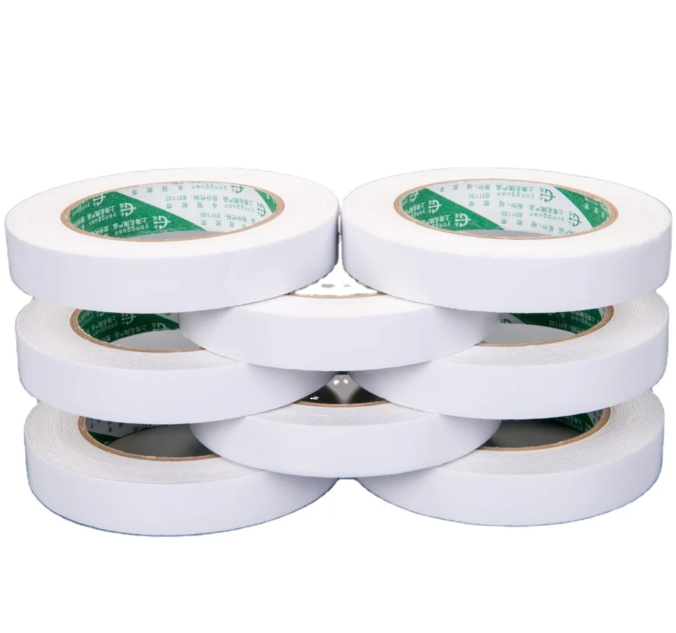 High Quality Pressure Adhesive White Double Sided Tissue Tape With Recyclable Acrylic Solvent
