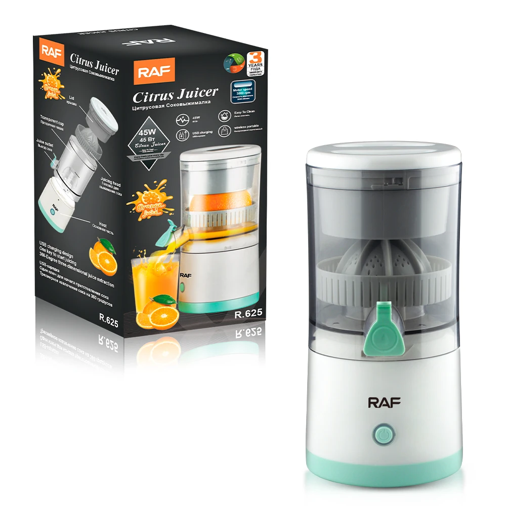 RAF 2024 New Electric Portable USB Rechargeable Iuicer Blender Cold Press Juicer Citrus Juice Extractor Lemon Orange Squeezer