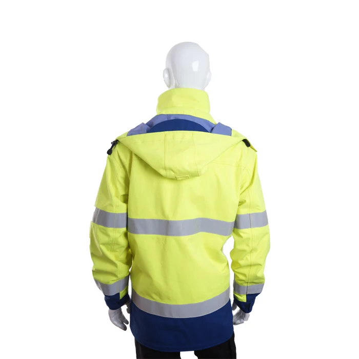 
Customized safety arc flash high visibility fireproof ARC FR anti acid waterproof jacket 