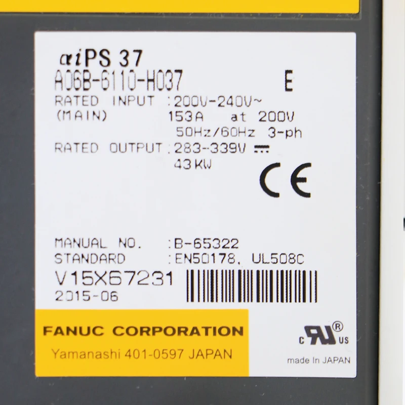 Fanuc Servo Amplifier Module A06B-6110-H037 A06B6110H037