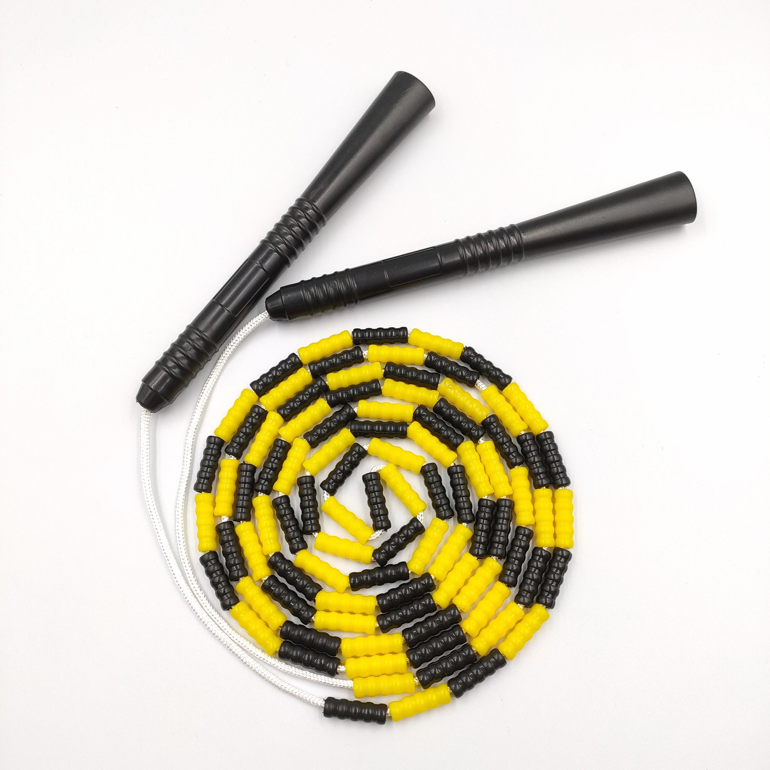 
High Quality Kids Adults CoLorful Soft Beaded Skipping Rope Long Oblate PP Handle Segmented Jump Rope Long Jump Rope 