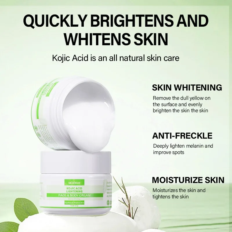 Customized logo kojic acid facial cream hydrating moisturizing brightening moisturizer face body beautifying moisturizing cream