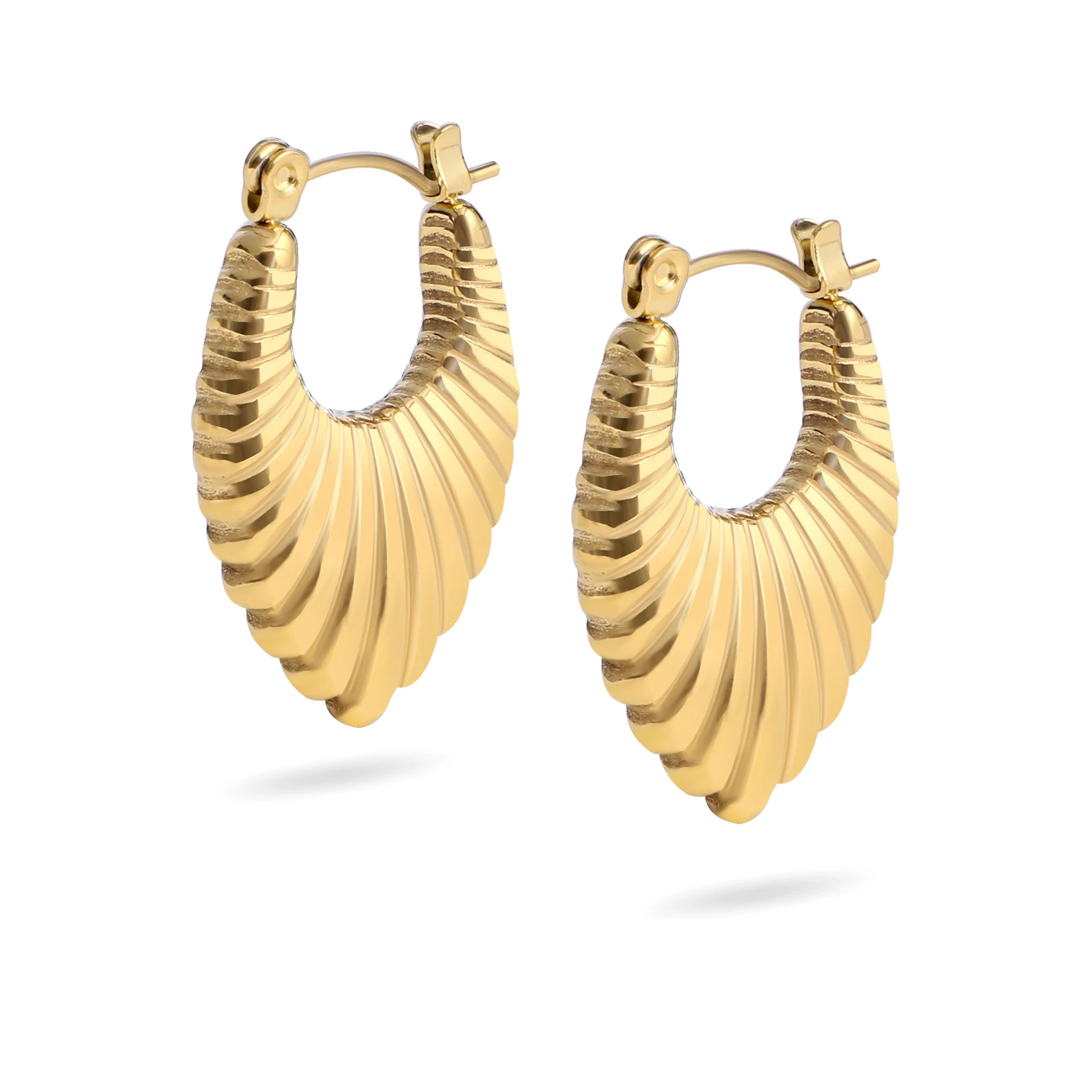 Wholesale Bulk Jewelry For Women Custom Vintage Luxury Gold Plated Stainless Steel Fashion Jewelry Hoop Earrings Women