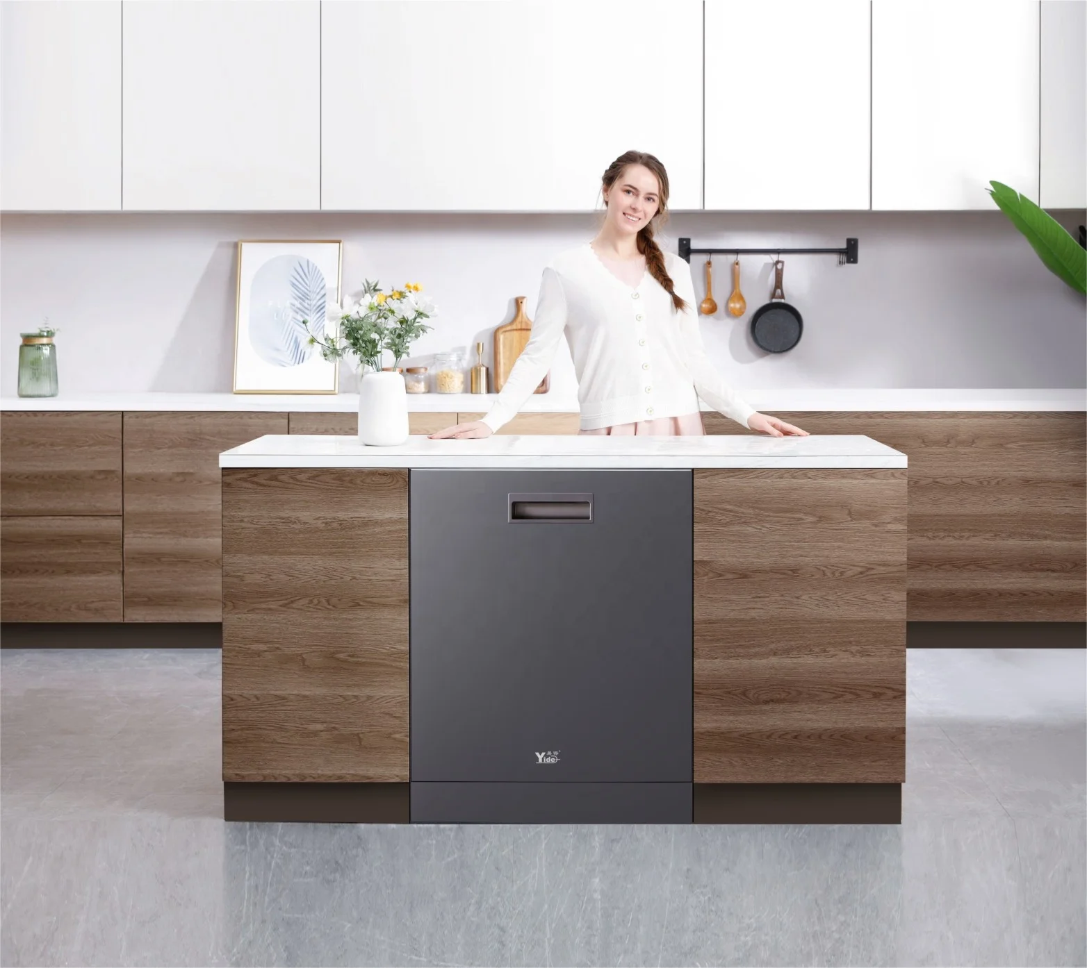 1850 Вт большая грузоподъемность верхнее управление или переднее управление посудомоечная машина с модной черной стеклянной дверью