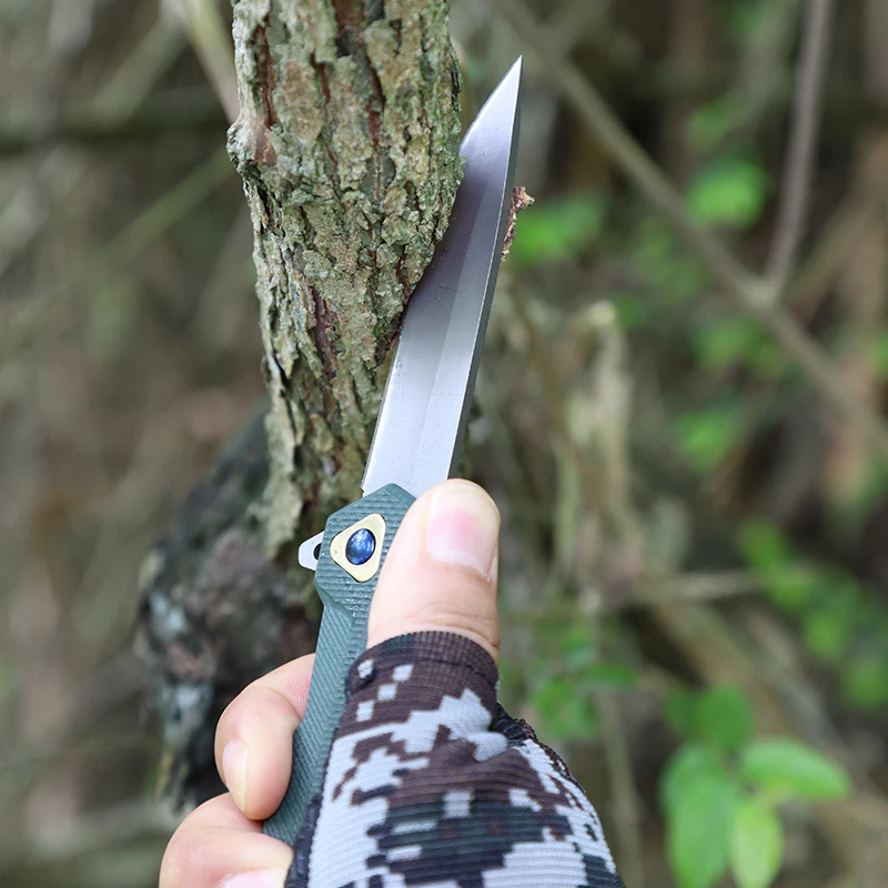 Free Sample Wholesale Top Quality D2 Steel Folding Knife G10 Handle Multi Tactical Camping Survival Pocket Knife Hunting Knives