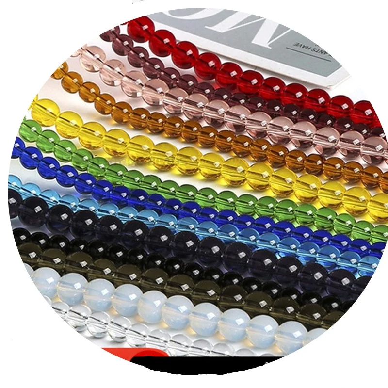 4-14mm colors of Glass loose beads for diy jewelry accessories wholesale