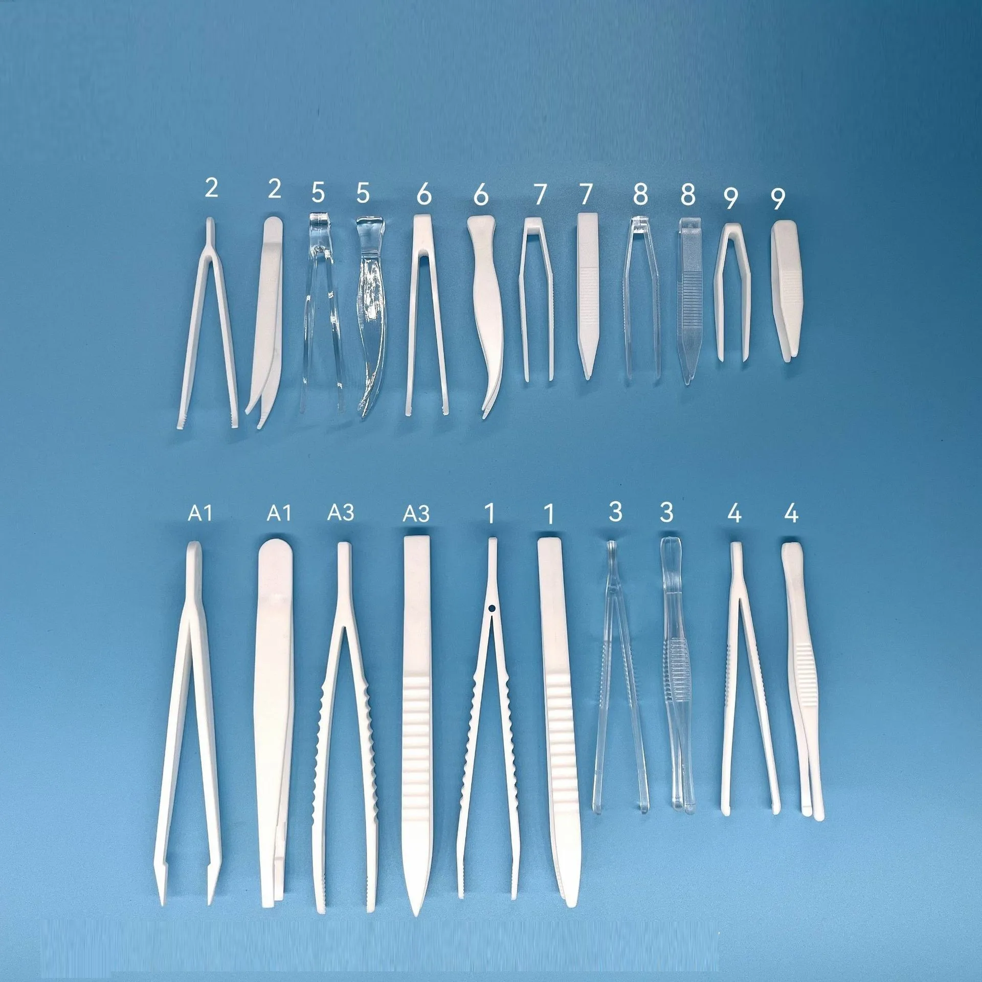 China factory white 4.8CM-11.5CM Laboratory facial mask clip Plastic ABS tweezers Sticker nail enhancement