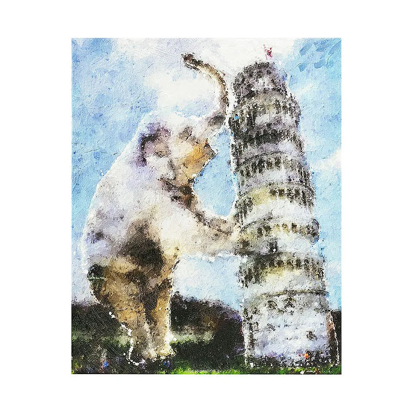 Canvas Hand Painted Wall Art Animal Painting Modern Home Decoration