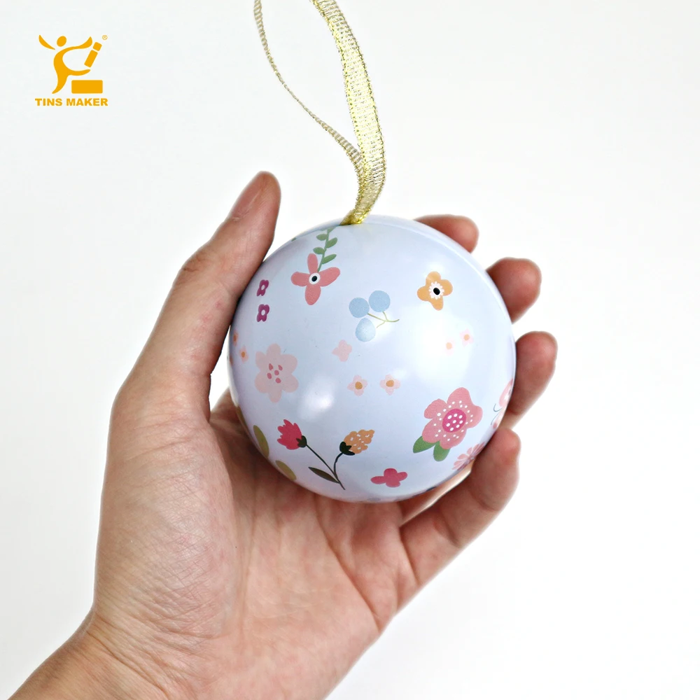 Tinsmaker Ball Shape Tin Can tin box Custom Metal Can Packaging Recyclable Christmas Metal Tin Ball
