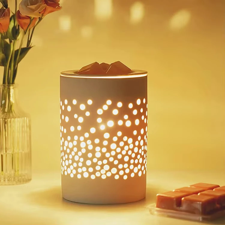 Factory UK/US plug round ceramic wax warmer home use perfume scents fragrance ceramic heating element wax warmer