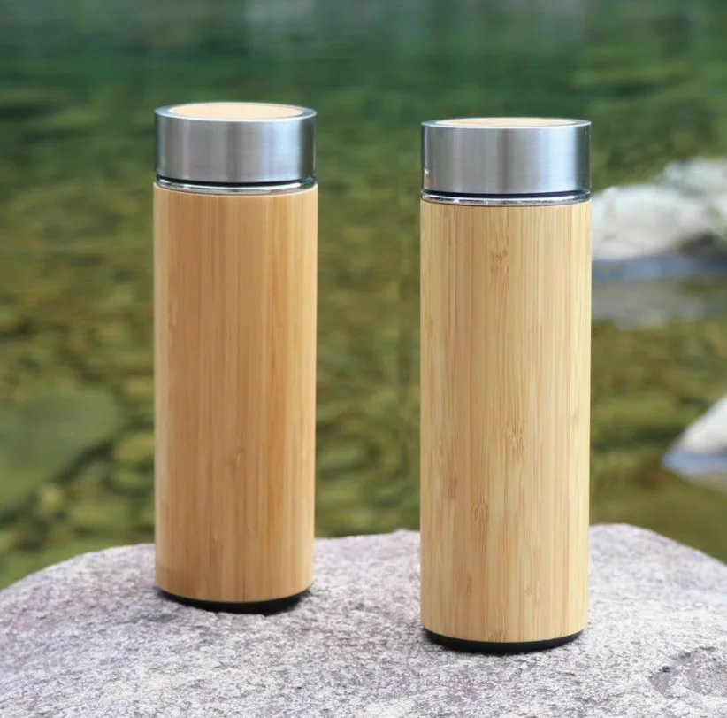 WanuoCraft Customize double wall bamboo cup vacuum eco-friendly wooden bamboo water mugs with