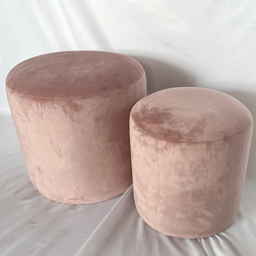 Nordic Simple Small Cute Ottoman Wood Round Stools Shoes Changing Stool