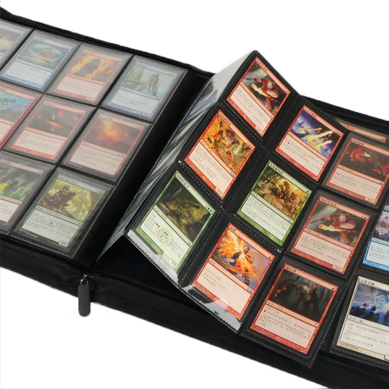 
Zipper Trading Tarot Cards with Book Binder 12 Pocket Leather Album Guangdong Factory PU Leather 9.7*7.2cm High Quality 500 Pcs 