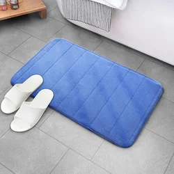 Home 8 Colors Decor Washable Soft Coral Fleece Memory Foam Bath Mat Non-slip Bathroom Carpet Rug Kitchen Toilet Floor Foot Pads