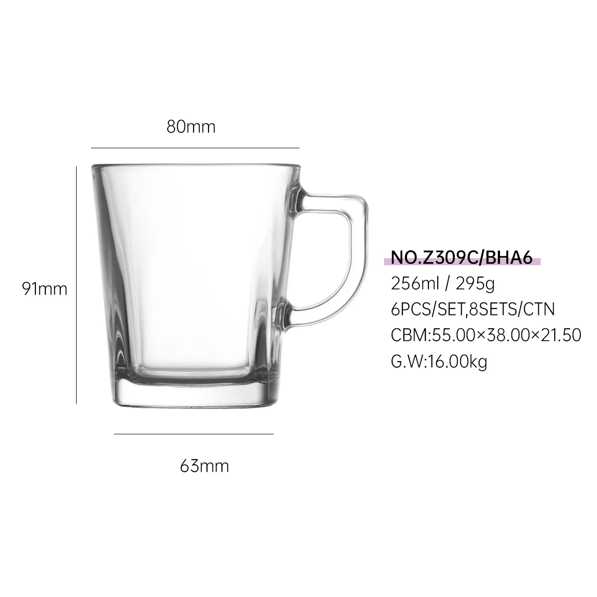 JINGHUANG  wholesale 300ml 500ml 750ml 1 liter Customize Unbreakable Lead-free Glass Beer Mugs with Handles