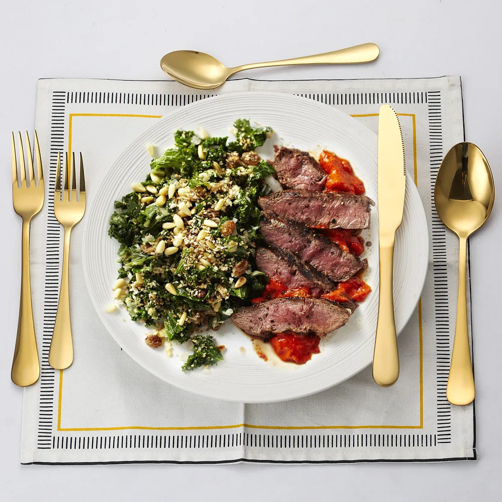 Customize Logo 24 Piece Cutlery Set Stainless Steel Silverware Set Flatware Fork And Knife Set