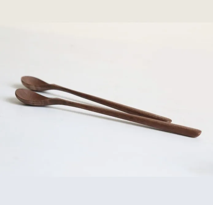 Natural black walnut tableware solid wooden rice spoon