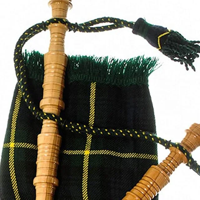 Dark Green Tartan Toy Bagpipe for Kids Pipe Band Uniform Hand Made Wool Tartan All Size Toy Bagpipe