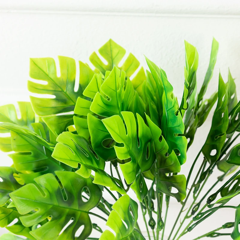 Artificial Wall Hanging Decorative Artificial Leaves Wall Mini Flowers Plants Branches Green Leaves