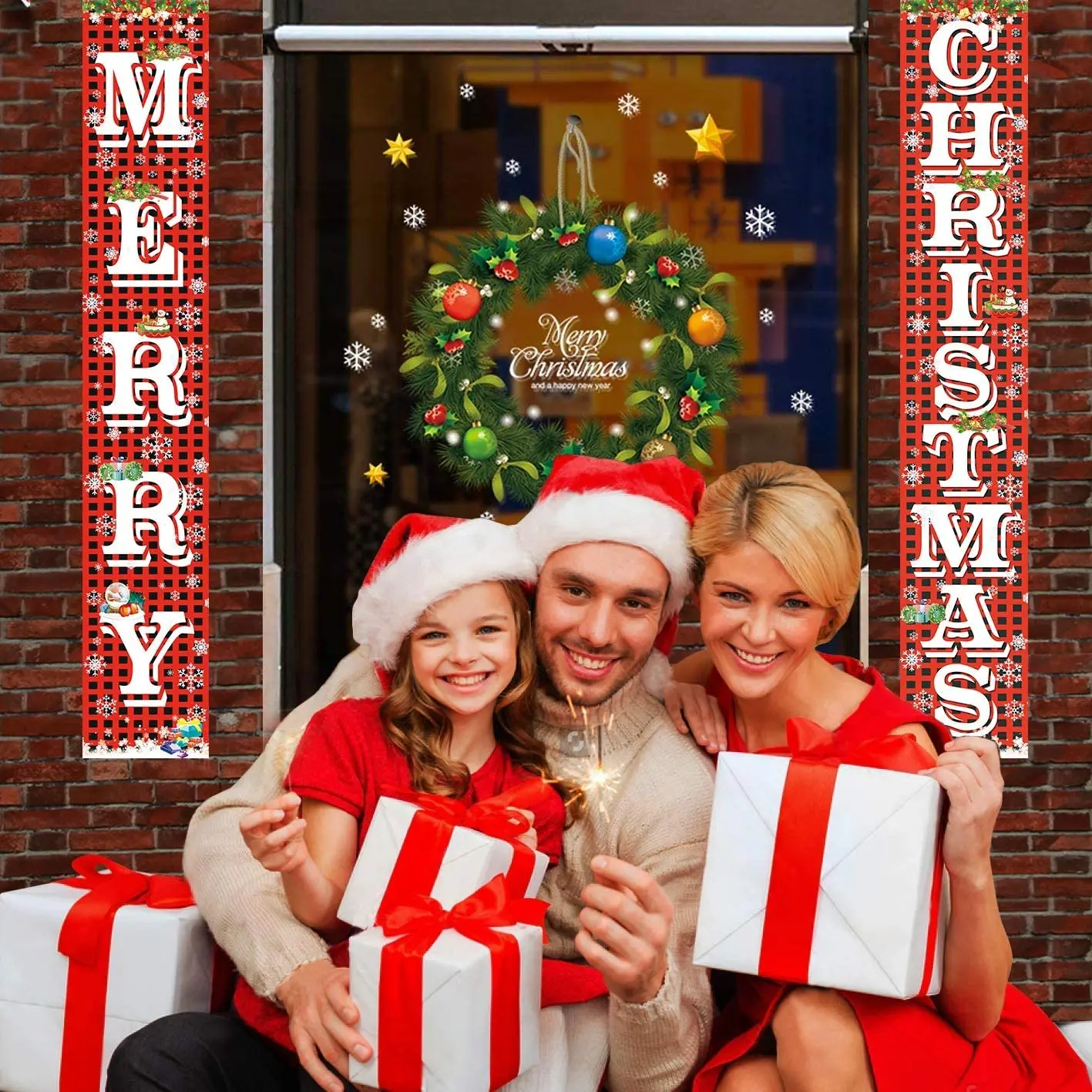 Custom christmas decoration gifts mini flag background banners for doors christian christmas banner