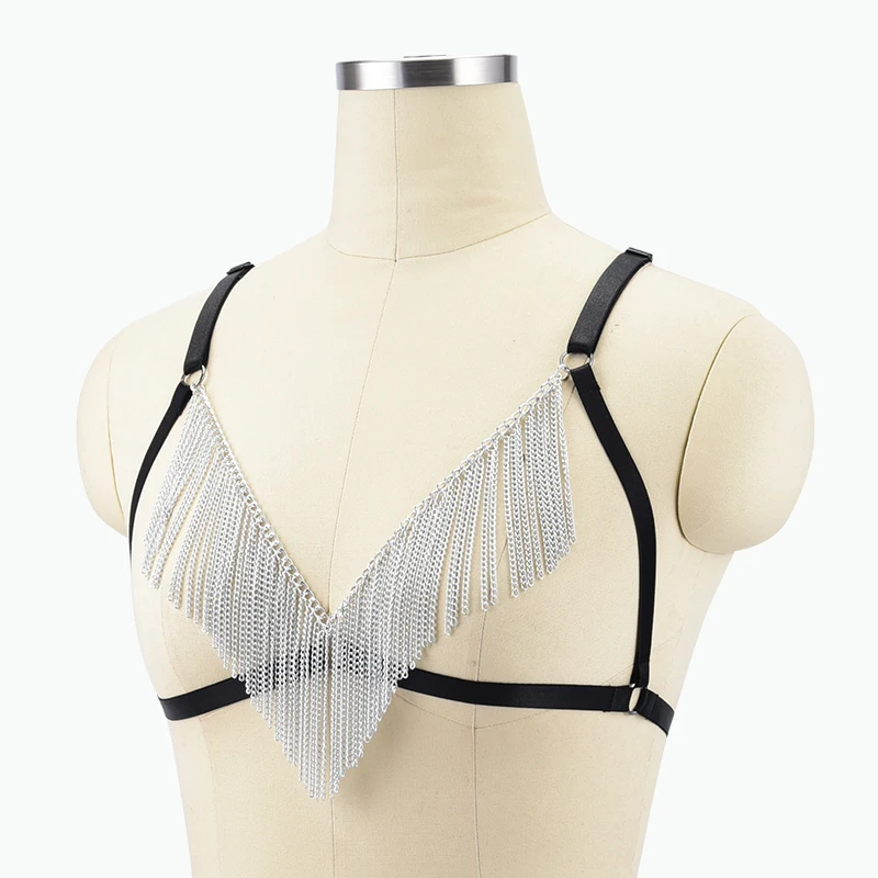 Women Goth  Harness Sexy Lingerie Top Gothic Cage Fetish Bra Clothes For Rave Bondage Dress Harajuku Body Harness