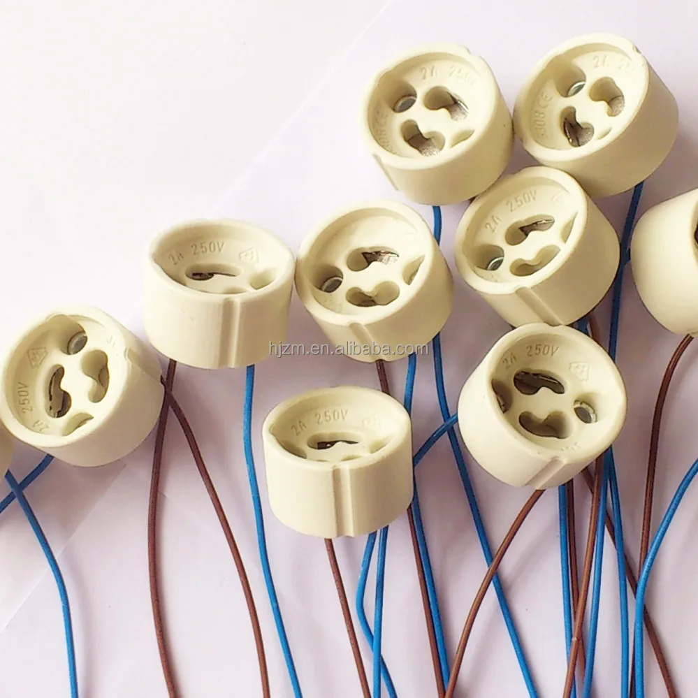 Led Socket Ceramic G4 G9 Gu5.3 Gu10 Lamp Bulb  Base Socket Adapter With 250mm 90mm 140mm Long Cable