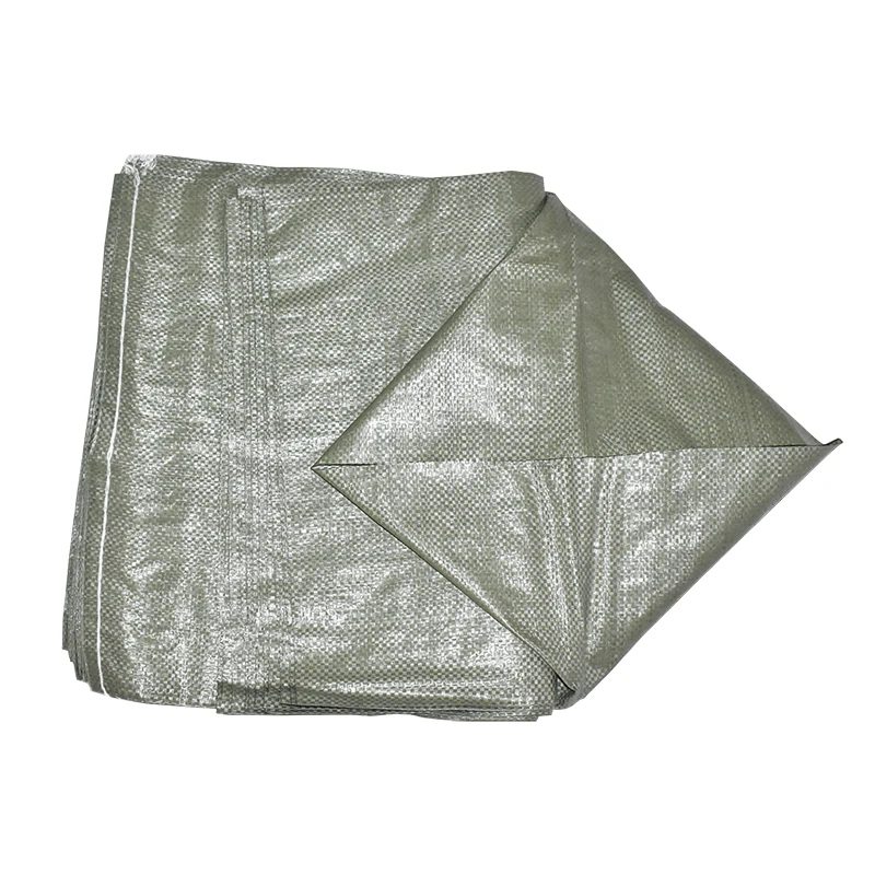 Green polypropylene woven sacks for packing garden garbage