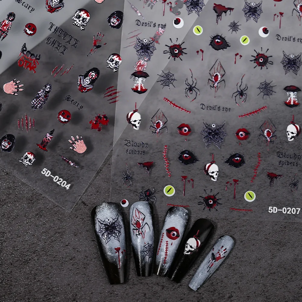 DIY holiday series nail art sticker for All Hallow Mas nail decals charms - Halloween esbat adhesive stickers pengatina de unas