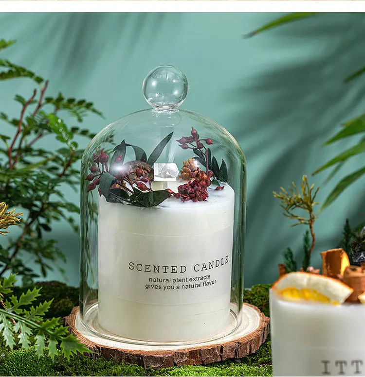 Custom Packing Box Logo Label White Decorative Flower Candles Luxury Scented Candle Gift Set