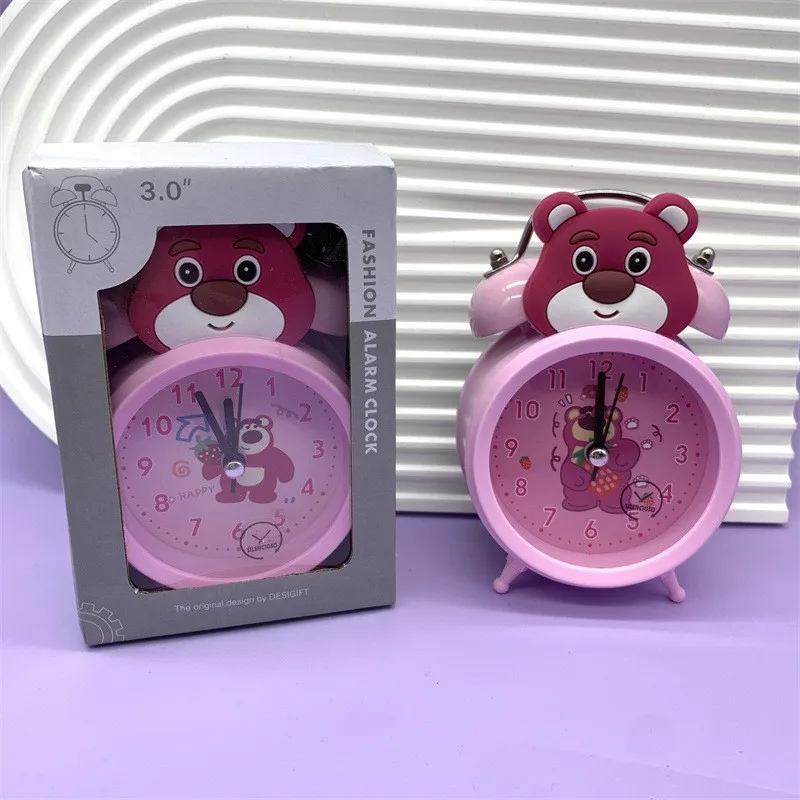 Sanrio Kuromi Ringing Alarm Clock Big Eared Dog Bedroom Night Light Silent Clock