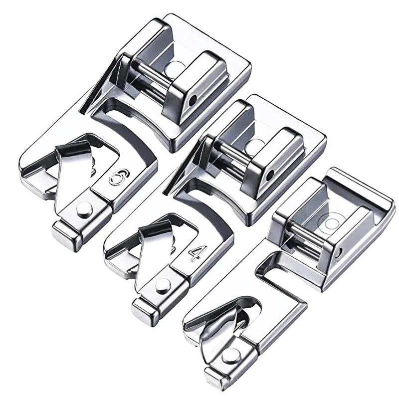 YUK sewing machine parts household sewing machine with 3MM 4MM 6MM pressure foot with groove for household use Press Foot set