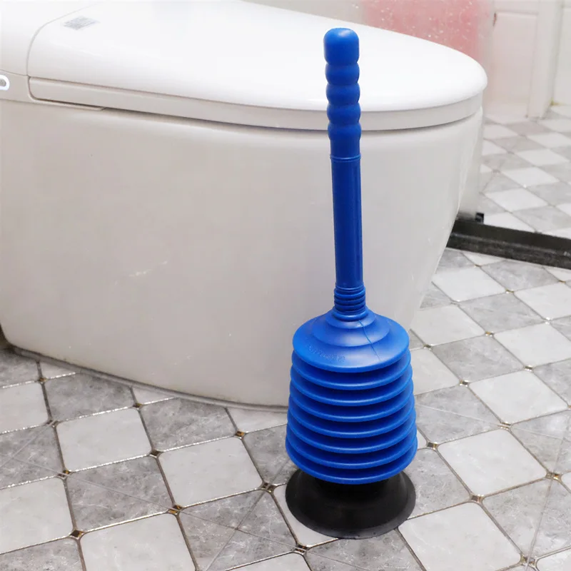Professional Bellows Accordion Toilet Plunger, High Pressure Thrust Plunge Removes Heavy Duty Clogs from Bathroom Toilets