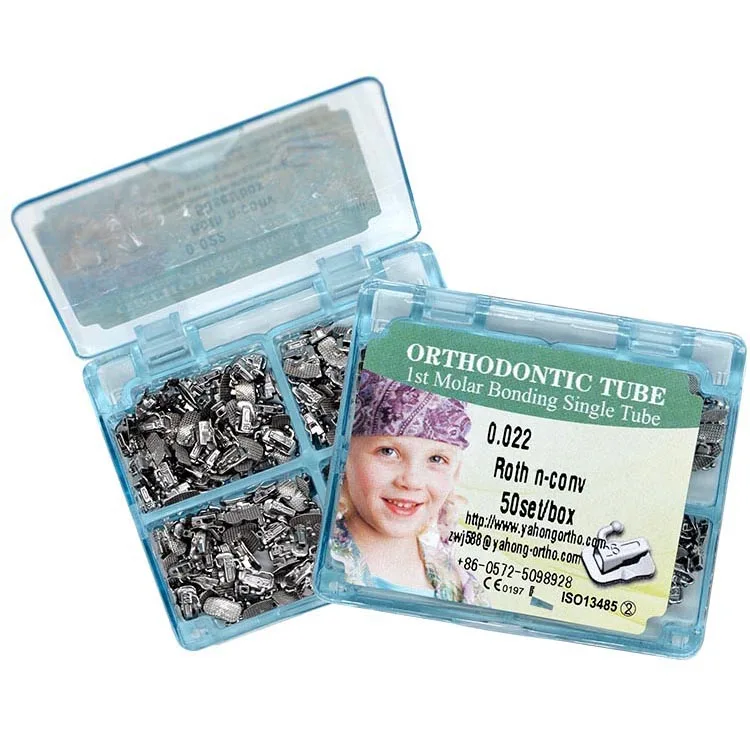 orthodontic dental brackets buccal tube arch wire Molar bands elastic rubber bands
