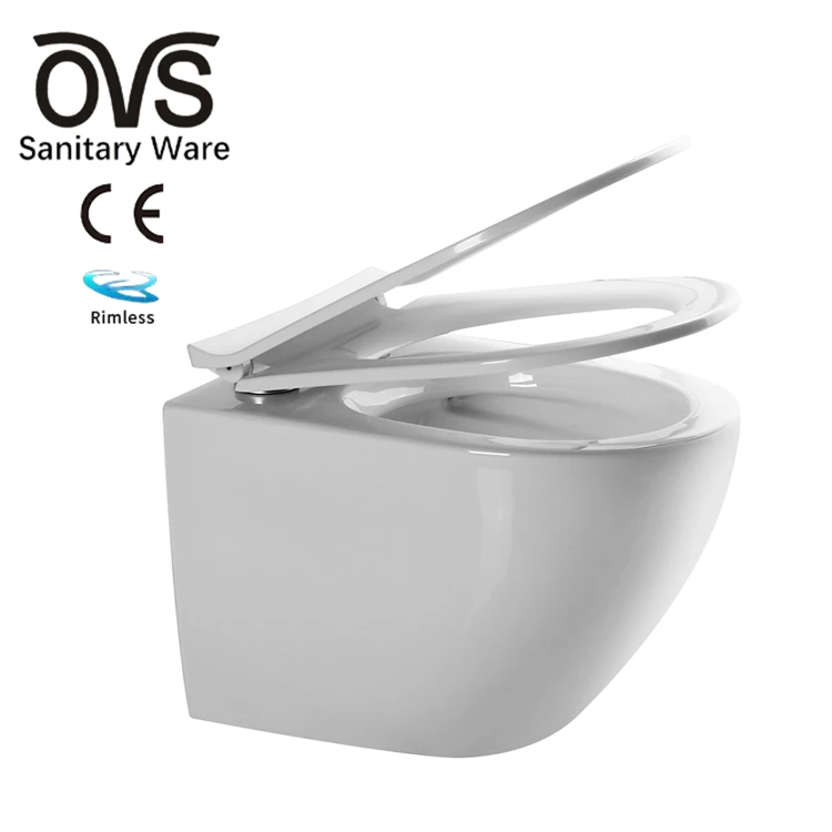 OVS CE Europe Bathroom Washdown Modern Wc Wall hung Ceramic Wash Basin S-trap Sanitary Ware Toilets Bowl