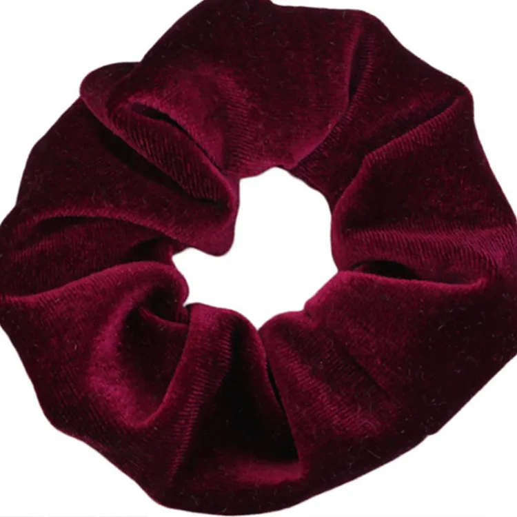 2021 Hot sale soft velvet holder hair scrunchies women plain color scrunchies hair accessories