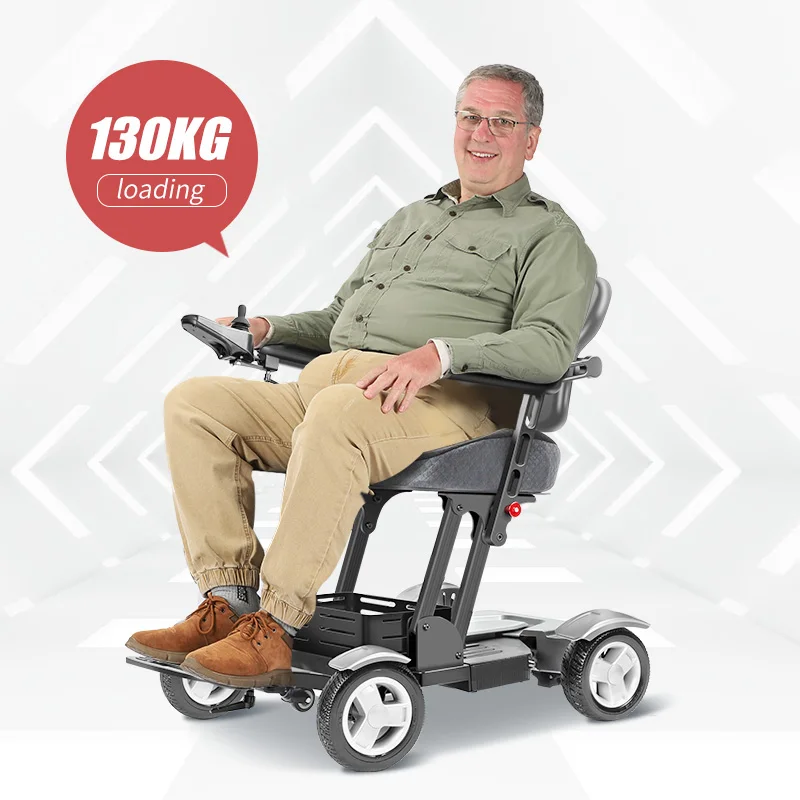 Factory Wholesale Intelligent Electric Wheelchair Easy Folding Electric Scooter 4 Wheel for Disabled