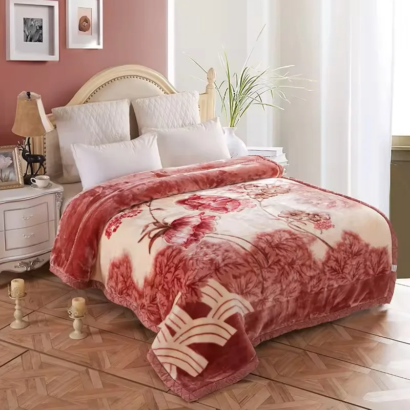 1Ply 2 Ply Cheap Price Good Quality Heavy Weight Mink Raschel Blanket for Winter Made in China