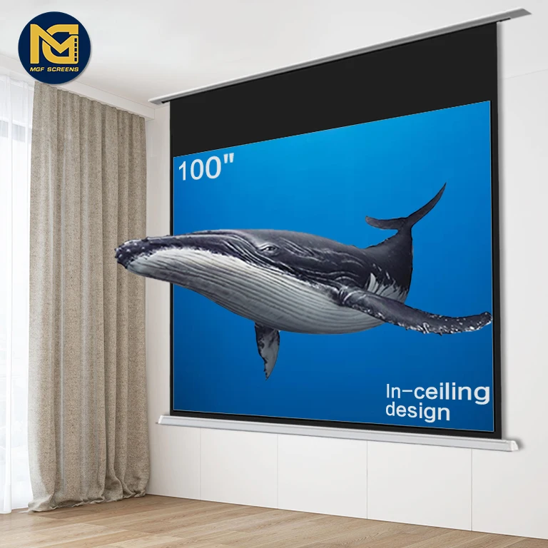 4k projector screen 150 recessed ceiling electric alr motorized screen projection screens