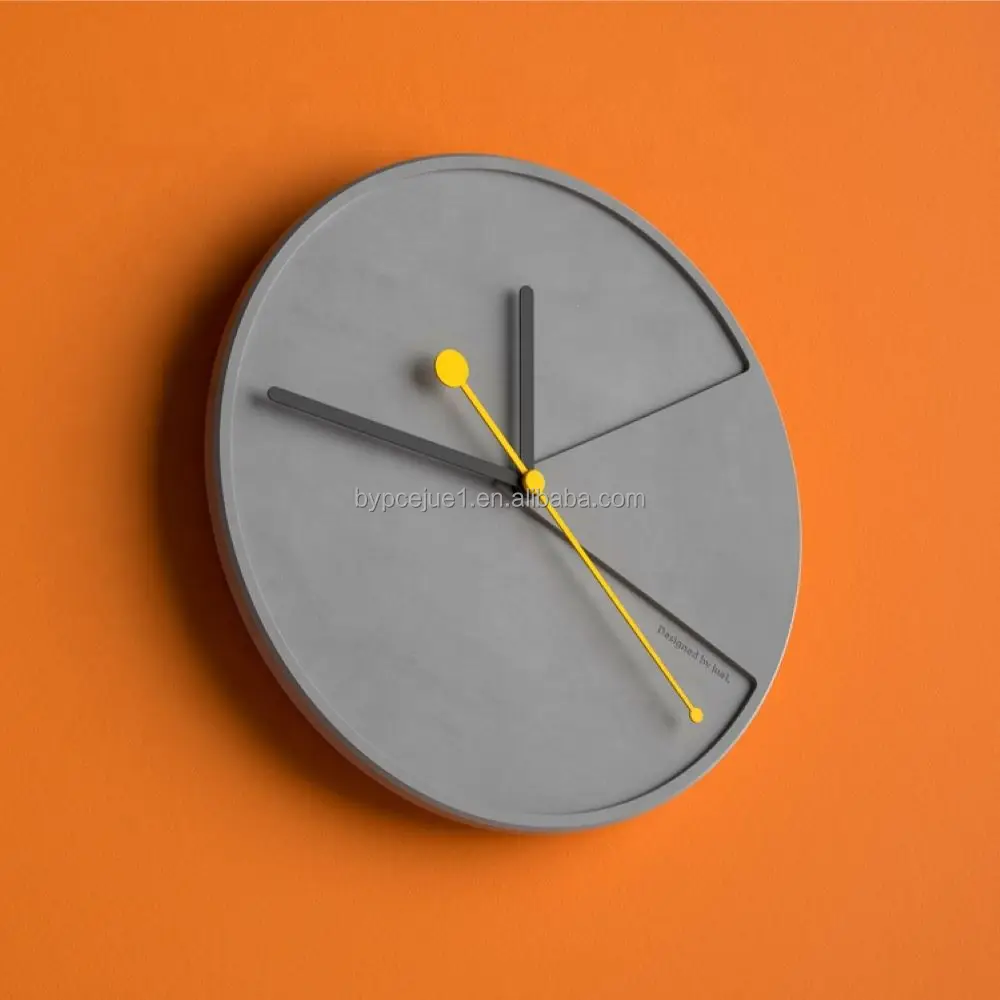 Luxury Customized Sign Concrete 3d Wall Clock Manufacturer Direct Sales Color Wall Clock for Home Decoration