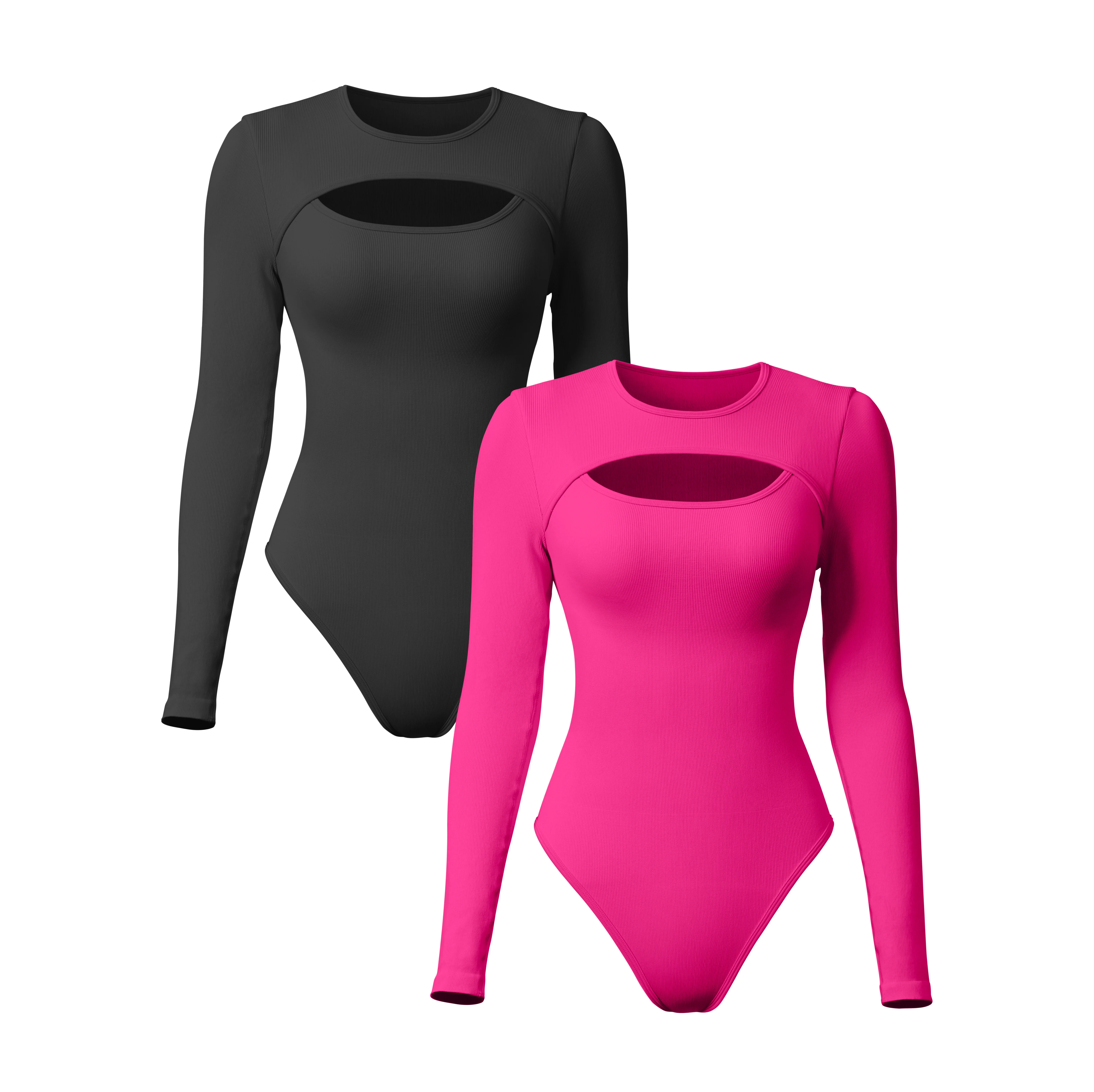 Hot Sales Long Sleeved Seamless Hollow Out Women Gym Fitness One Piece Yoga Bodysuit