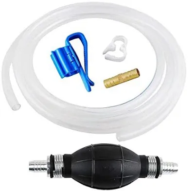 Universal 8mm Siphon Hand Pump Portable Manual Car Fuel Transfer Pump For Gas Gasoline Petrol Diesel Oil Liquid With Hoses