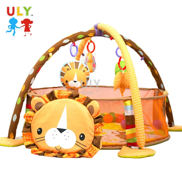 ULY TOYS High quality lion shape gym baby play mat multifunctional cute baby crawling carpet foldable