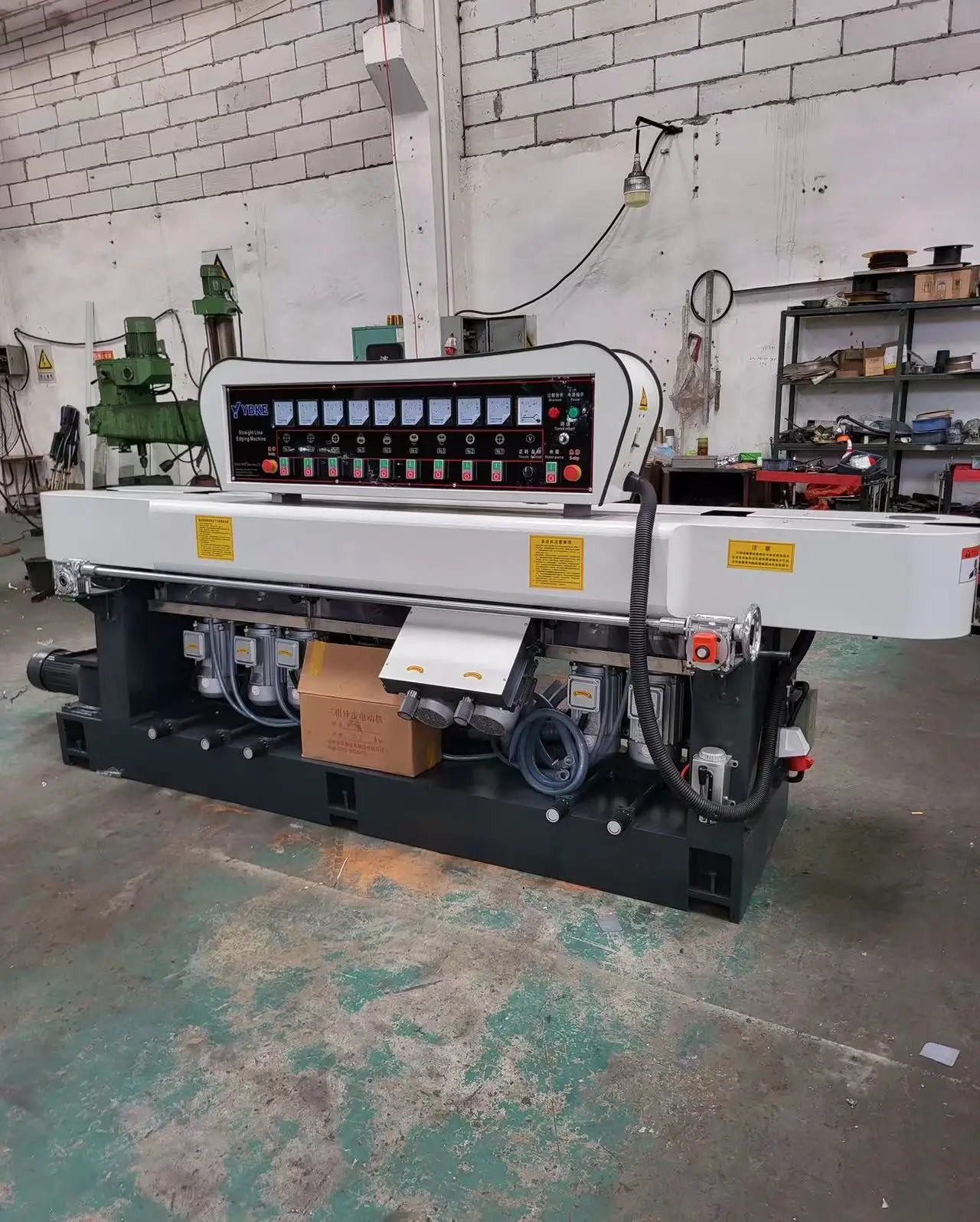 9 Motors Glass Edging Machine Straight Line Glass Edge Polishing Machine