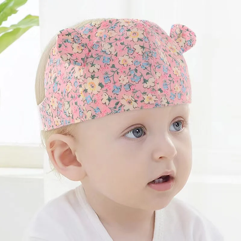 Newborn Beanie Nursery Head Wrap Soft Cute Printed Toddler Hat for 0-3 Years Boys Baby